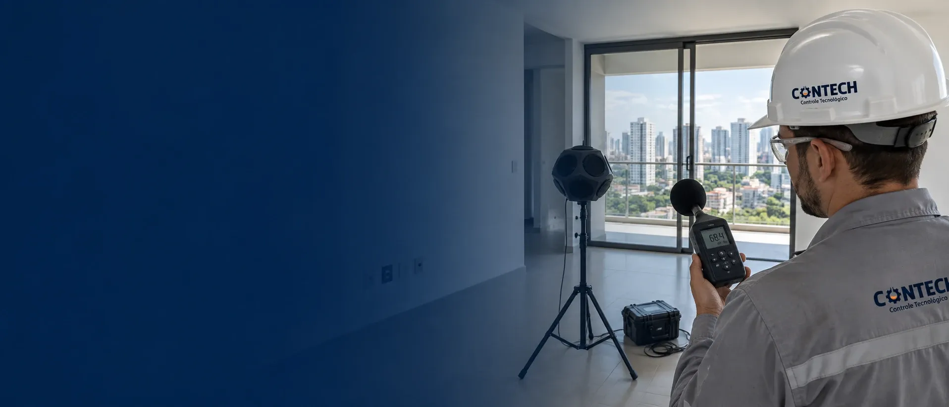 Ensaio de desempenho acústico em apartamento segundo a NBR 15575.